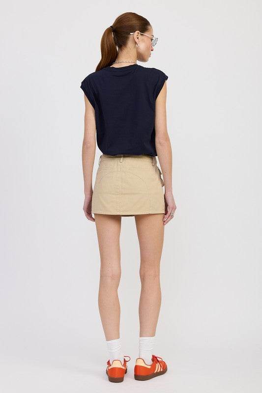 LOW WAIST DENIM MINI SKIRT WITH FRONT POCKETS - Shop Style & More | Fresh Looks, Everyday Deals & Free Shipping