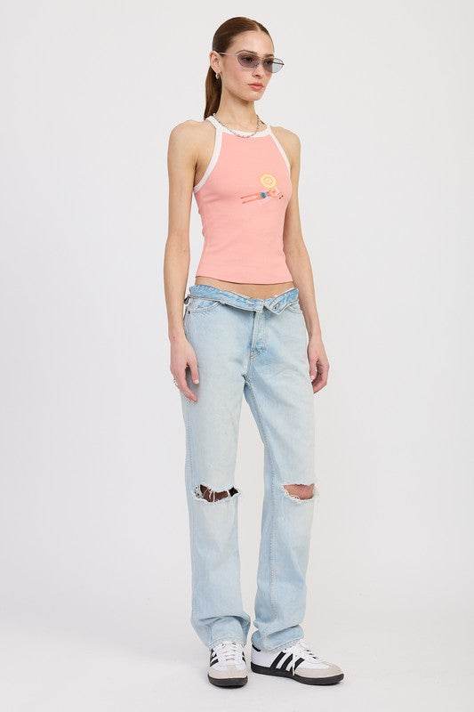 RACER BACK GRAPHIC TANK TOP - Shop Style & More | Fresh Looks, Everyday Deals & Free Shipping