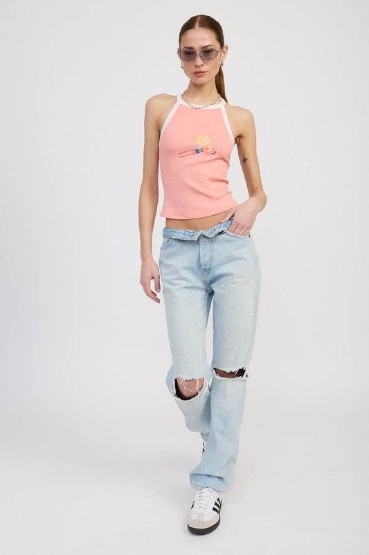 RACER BACK GRAPHIC TANK TOP - Shop Style & More | Fresh Looks, Everyday Deals & Free Shipping