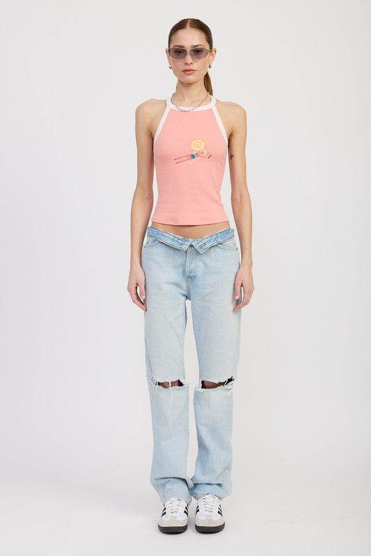 RACER BACK GRAPHIC TANK TOP - Shop Style & More | Fresh Looks, Everyday Deals & Free Shipping