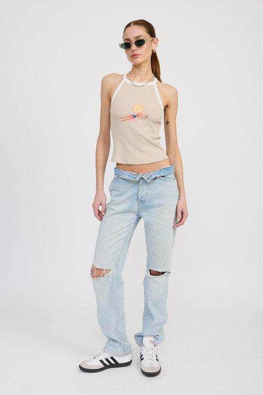 RACER BACK GRAPHIC TANK TOP - Shop Style & More | Fresh Looks, Everyday Deals & Free Shipping