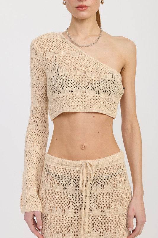 ONE SHOULDER CROCHET CROP TOP - Shop Style & More | Fresh Looks, Everyday Deals & Free Shipping