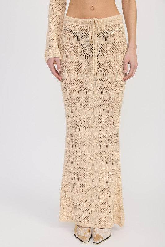CROCHET MAXI SKIRT WITH WAIST DRAWSTRINGS - Shop Style & More | Fresh Looks, Everyday Deals & Free Shipping