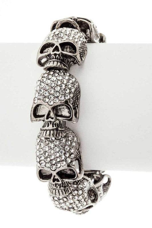 Crystal Skull Stretch Bracelet - Shop Style & More | Fresh Looks, Everyday Deals & Free Shipping