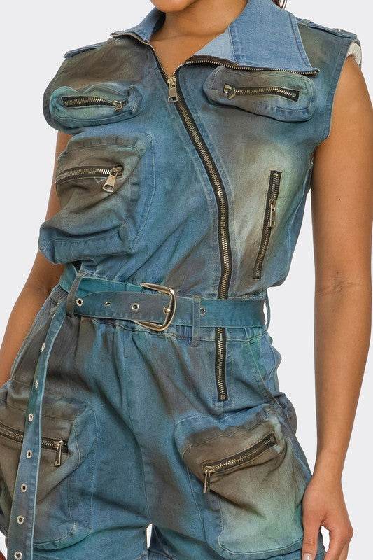 Urban Edge Zipper Utility Romper - Shop Style & More | Fresh Looks, Everyday Deals & Free Shipping