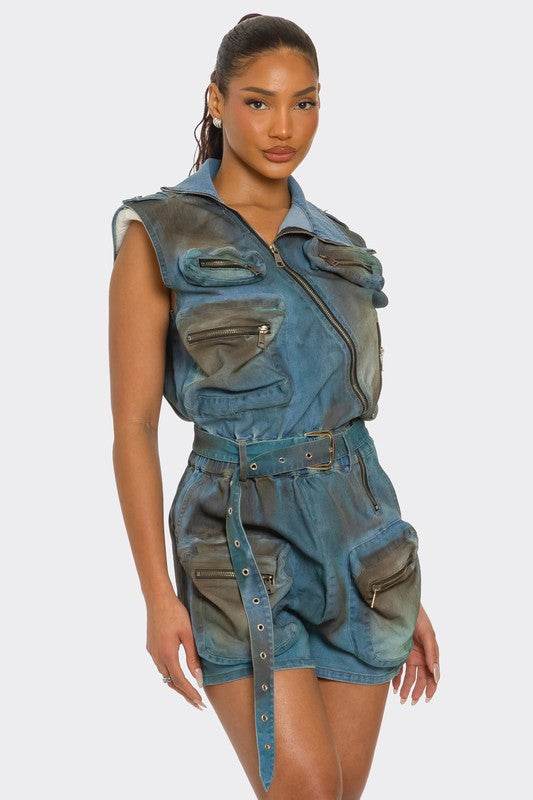 Urban Edge Zipper Utility Romper - Shop Style & More | Fresh Looks, Everyday Deals & Free Shipping