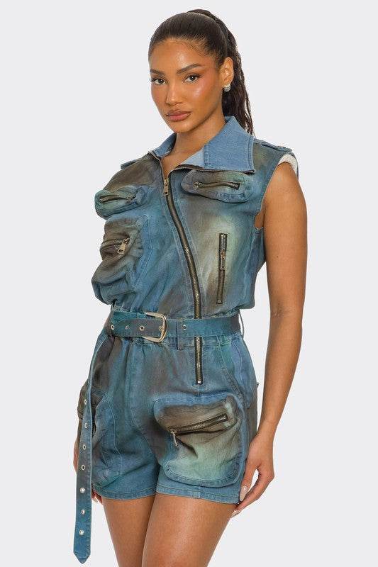 Urban Edge Zipper Utility Romper - Shop Style & More | Fresh Looks, Everyday Deals & Free Shipping