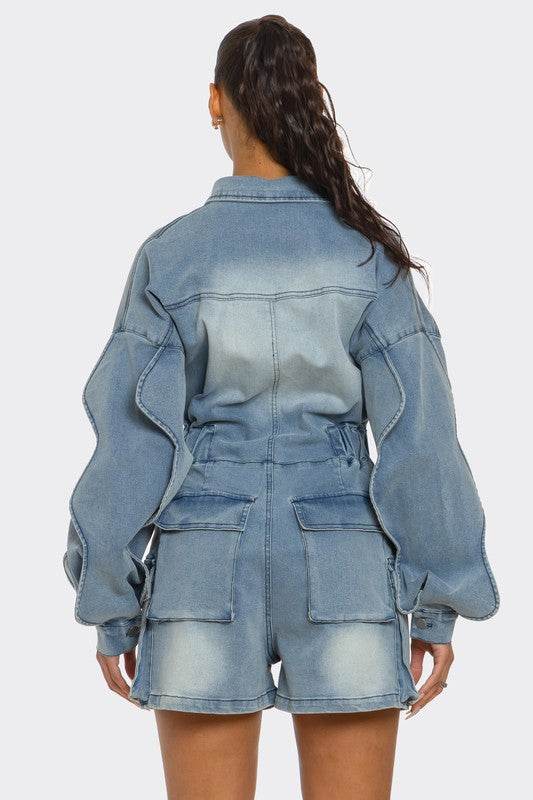 Sculpted Edge Denim Romper - Shop Style & More | Fresh Looks, Everyday Deals & Free Shipping