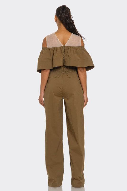 Dual Essence Off-Shoulder Utility Jumpsuit - Shop Style & More | Fresh Looks, Everyday Deals & Free Shipping