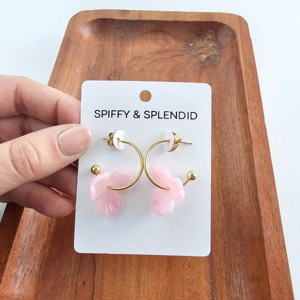 Magnolia Hoops - Pink - Shop Style & More | Fresh Looks, Everyday Deals & Free Shipping