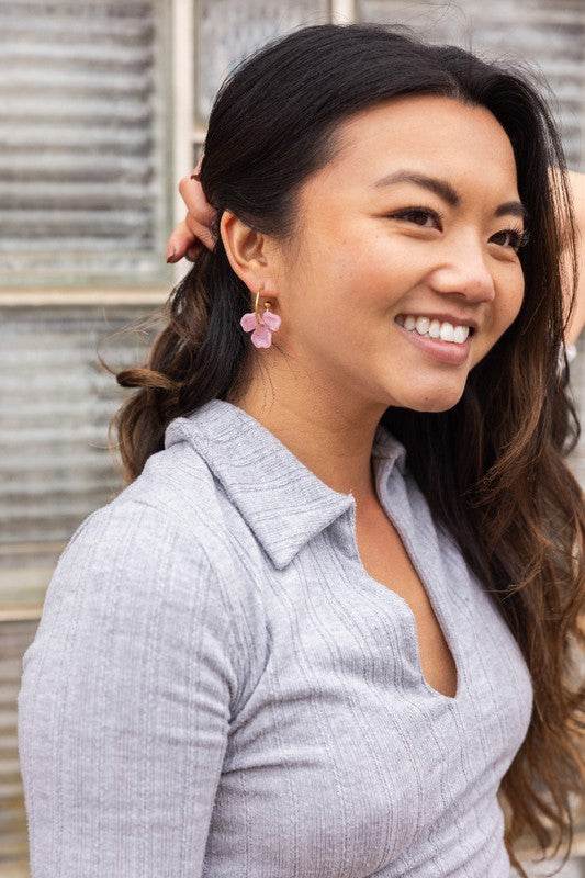Magnolia Hoops - Pink - Shop Style & More | Fresh Looks, Everyday Deals & Free Shipping