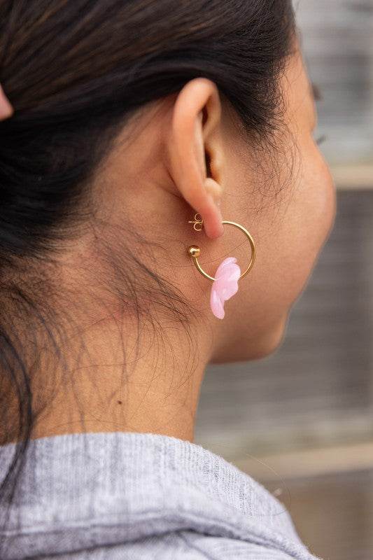 Magnolia Hoops - Pink - Shop Style & More | Fresh Looks, Everyday Deals & Free Shipping
