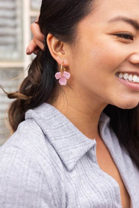 Magnolia Hoops - Pink - Shop Style & More | Fresh Looks, Everyday Deals & Free Shipping