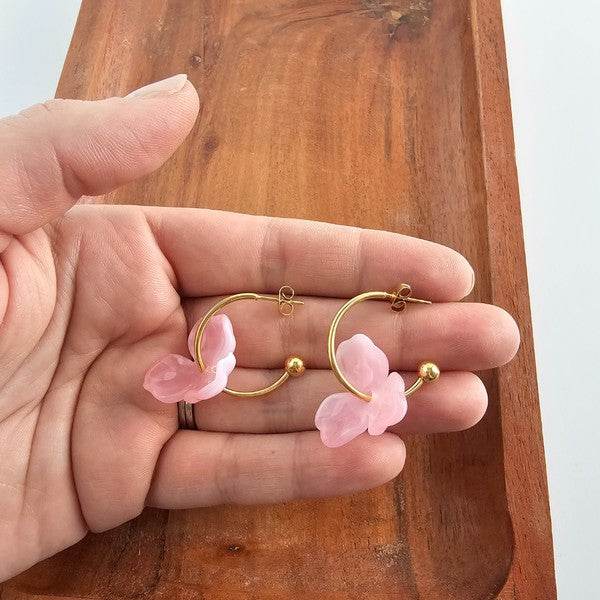Magnolia Hoops - Pink - Shop Style & More | Fresh Looks, Everyday Deals & Free Shipping