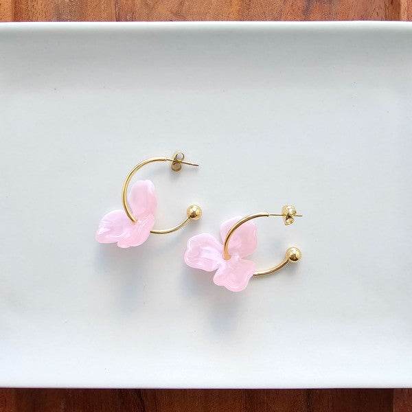 Magnolia Hoops - Pink - Shop Style & More | Fresh Looks, Everyday Deals & Free Shipping