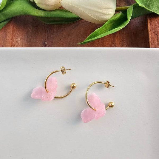 Magnolia Hoops - Pink - Shop Style & More | Fresh Looks, Everyday Deals & Free Shipping