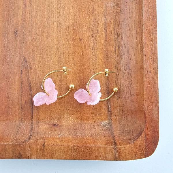 Magnolia Hoops - Pink - Shop Style & More | Fresh Looks, Everyday Deals & Free Shipping