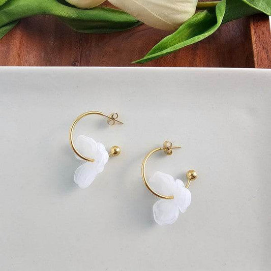 Magnolia Hoops - White - Shop Style & More | Fresh Looks, Everyday Deals & Free Shipping