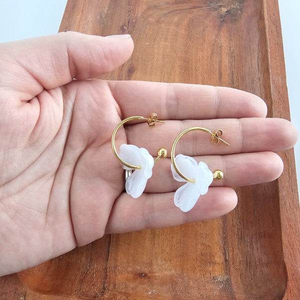 Magnolia Hoops - White - Shop Style & More | Fresh Looks, Everyday Deals & Free Shipping
