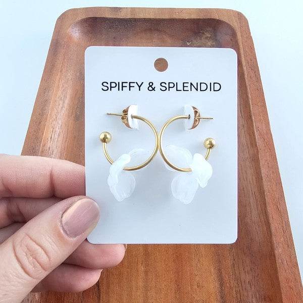 Magnolia Hoops - White - Shop Style & More | Fresh Looks, Everyday Deals & Free Shipping