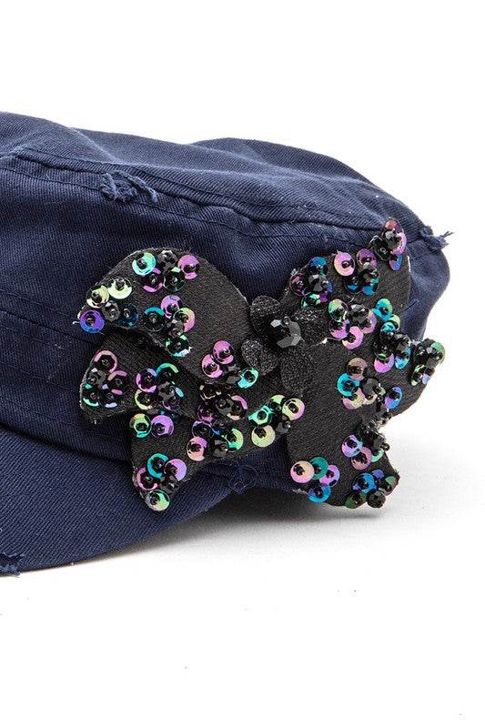 Beaded Butterfly Statement Cadet Hat - Shop Style & More | Fresh Looks, Everyday Deals & Free Shipping