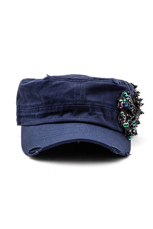 Beaded Butterfly Statement Cadet Hat - Shop Style & More | Fresh Looks, Everyday Deals & Free Shipping