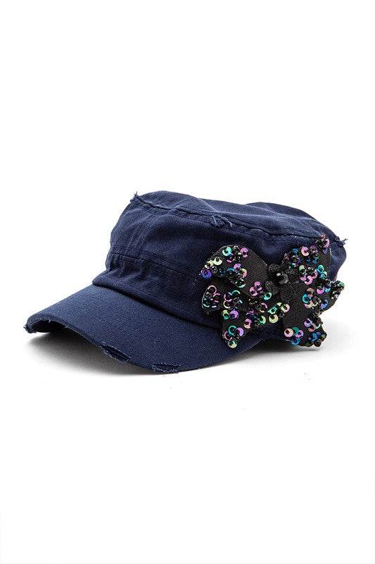 Beaded Butterfly Statement Cadet Hat - Shop Style & More | Fresh Looks, Everyday Deals & Free Shipping