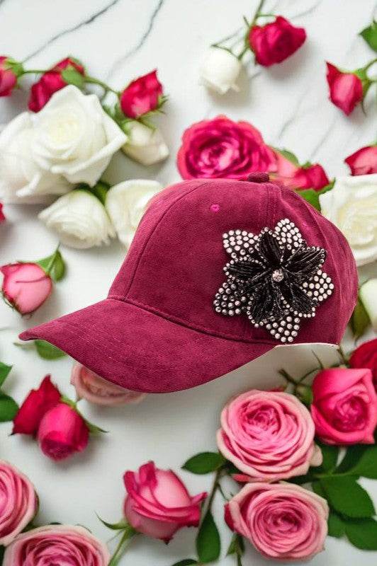 Beaded Flower Rhinestone 3D Beaded Flower Cap - Shop Style & More | Fresh Looks, Everyday Deals & Free Shipping