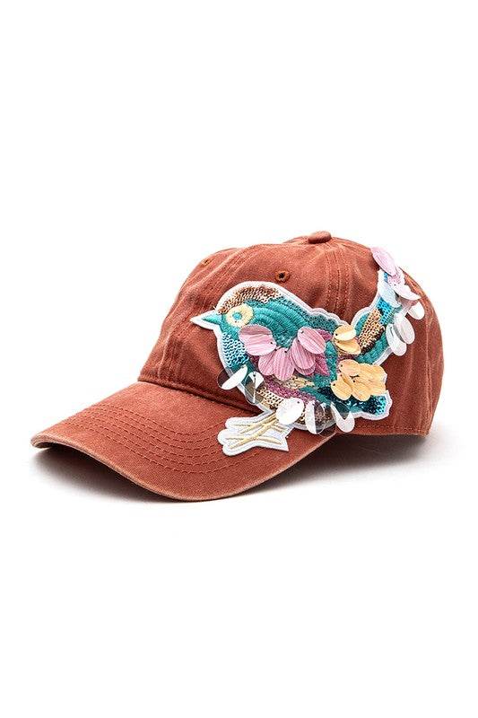 Mix Media Bird Patch Vintage Cotton Canvas Cap - Shop Style & More | Fresh Looks, Everyday Deals & Free Shipping
