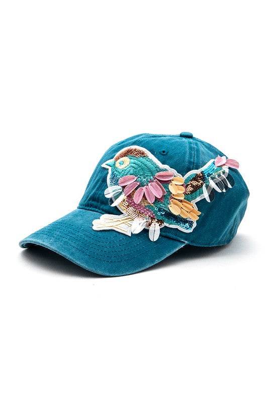 Mix Media Bird Patch Vintage Cotton Canvas Cap - Shop Style & More | Fresh Looks, Everyday Deals & Free Shipping