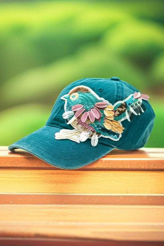 Mix Media Bird Patch Vintage Cotton Canvas Cap - Shop Style & More | Fresh Looks, Everyday Deals & Free Shipping