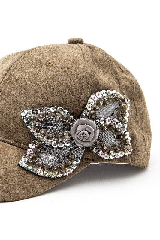Beaded Flower Suede Fashion Cap - Shop Style & More | Fresh Looks, Everyday Deals & Free Shipping