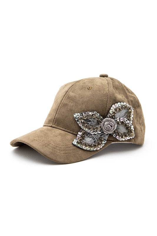 Beaded Flower Suede Fashion Cap - Shop Style & More | Fresh Looks, Everyday Deals & Free Shipping