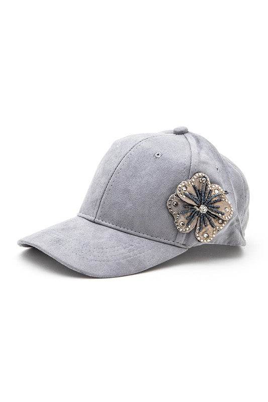 Beaded Flower Suede Fashion Cap - Shop Style & More | Fresh Looks, Everyday Deals & Free Shipping
