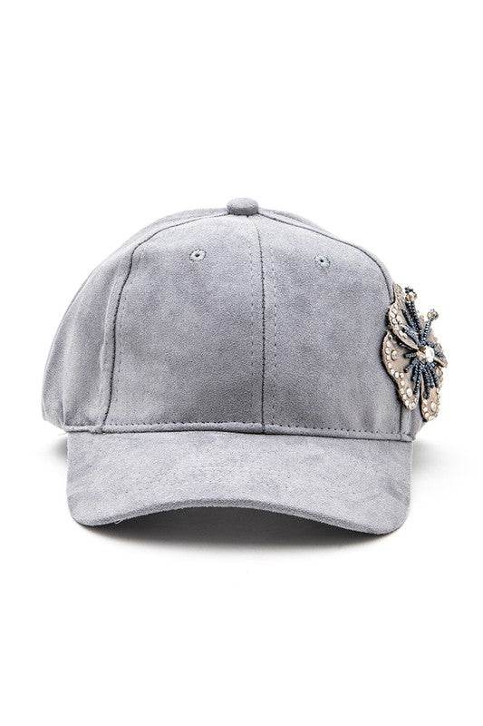 Beaded Flower Suede Fashion Cap - Shop Style & More | Fresh Looks, Everyday Deals & Free Shipping