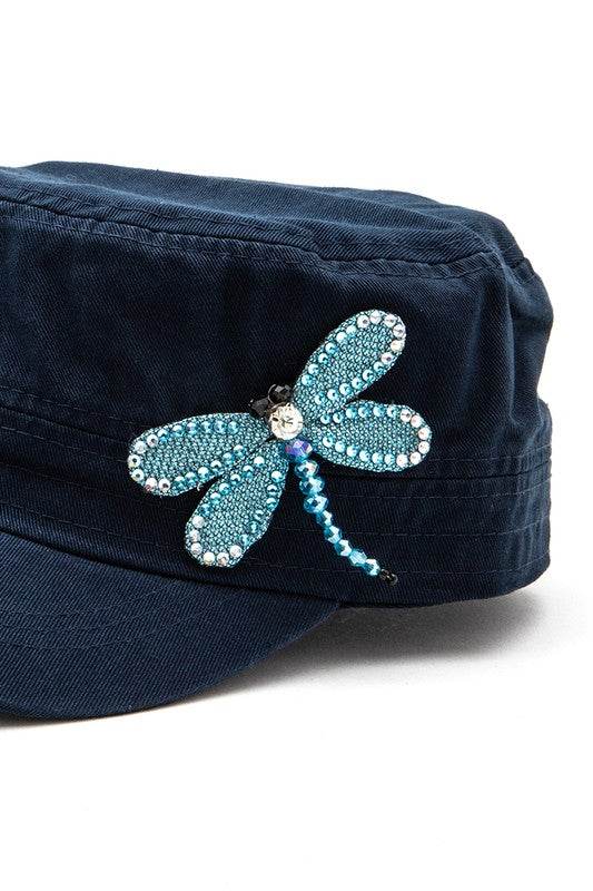 3D Dragonfly Beaded Statement Cadet Hat - Shop Style & More | Fresh Looks, Everyday Deals & Free Shipping