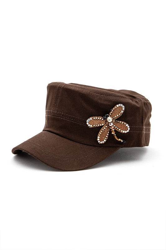 3D Dragonfly Beaded Statement Cadet Hat - Shop Style & More | Fresh Looks, Everyday Deals & Free Shipping