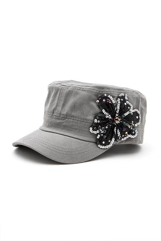 Sequins Beaded 3D Flower Statement Cadet Hat - Shop Style & More | Fresh Looks, Everyday Deals & Free Shipping