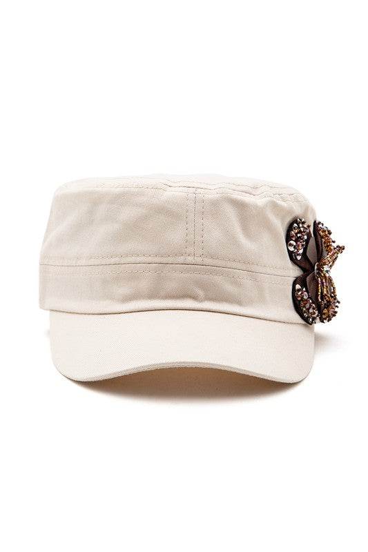 Sequin Beaded 3D Flower Iconic Cadet Hat - Shop Style & More | Fresh Looks, Everyday Deals & Free Shipping