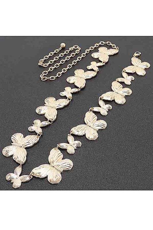 Textured Butterfly Metal Chain Belt - Shop Style & More | Fresh Looks, Everyday Deals & Free Shipping