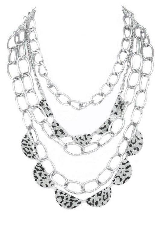 Statement Animal Printed Layered Chain Necklace - Shop Style & More | Fresh Looks, Everyday Deals & Free Shipping