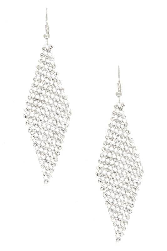 Rhinestone Mesh Iconic Earrings - Shop Style & More | Fresh Looks, Everyday Deals & Free Shipping