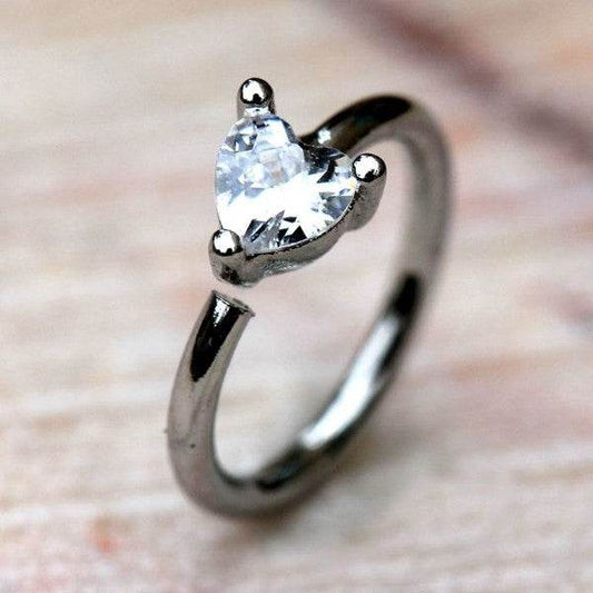 Prong Set Heart CZ Seamless Ring - Shop Style & More | Fresh Looks, Everyday Deals & Free Shipping