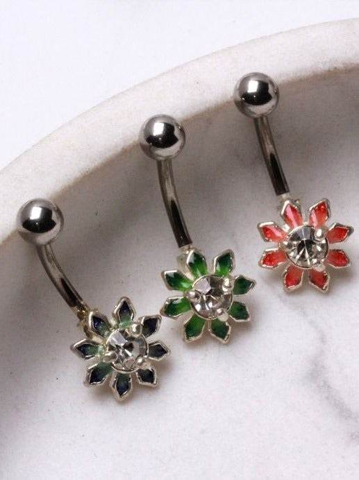 316L Stainless Steel Flower Navel Ring - Shop Style & More | Fresh Looks, Everyday Deals & Free Shipping