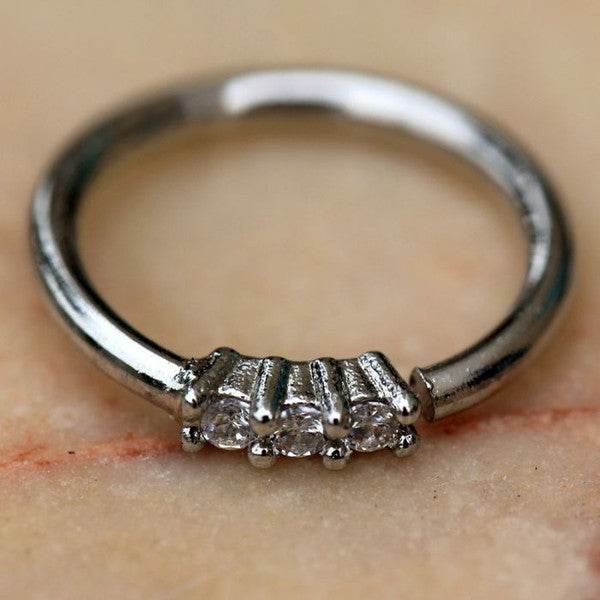 Triple Prong Set Clear CZ Seamless Ring - Shop Style & More | Fresh Looks, Everyday Deals & Free Shipping