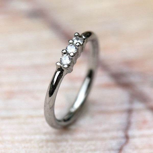 Triple Prong Set Clear CZ Seamless Ring - Shop Style & More | Fresh Looks, Everyday Deals & Free Shipping