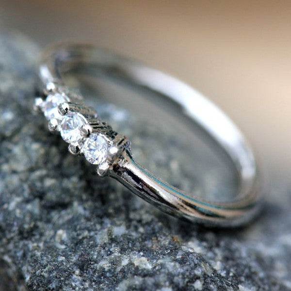 Triple Prong Set Clear CZ Seamless Ring - Shop Style & More | Fresh Looks, Everyday Deals & Free Shipping