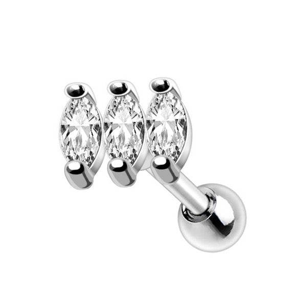 316L Stainless Steel Mini Triple Marquise Cut CZ - Shop Style & More | Fresh Looks, Everyday Deals & Free Shipping