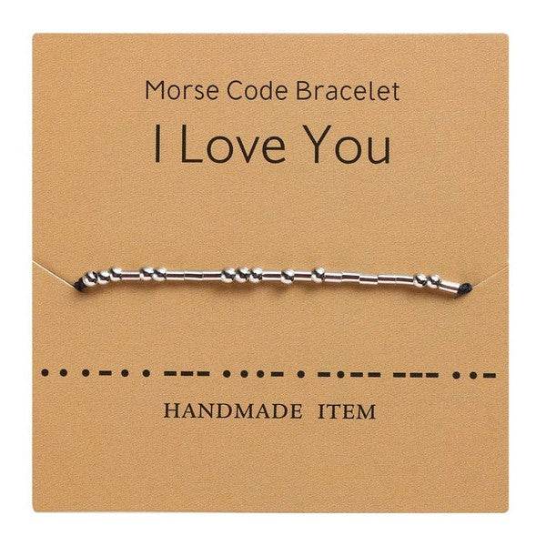 Morse Code Bracelet Silver Beads - Love U - Shop Style & More | Fresh Looks, Everyday Deals & Free Shipping