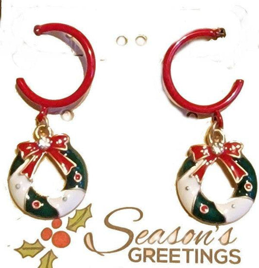 Christmas Wreath Dangle Hoop Earrings - Shop Style & More | Fresh Looks, Everyday Deals & Free Shipping